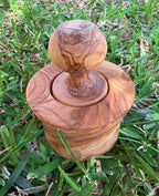 Olive wood garlic mortar