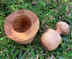 Olive wood garlic mortar
