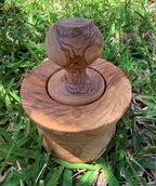 Olive wood garlic mortar