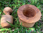 Olive wood garlic mortar
